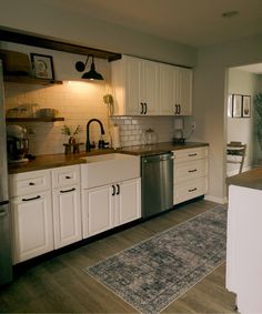 the kitchen is clean and ready for us to use in its new owner's home