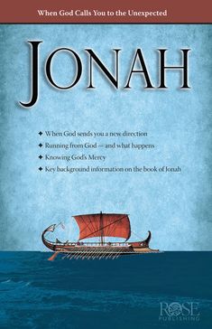 the book cover for jonah, with an image of a boat in the ocean