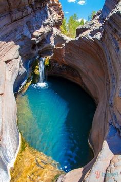 the water is blue and clear in this canyon