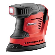 a red and black cordless drill with the word bauten written on it