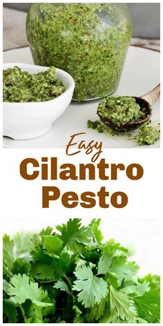 easy cilantro pesto recipe with parsley