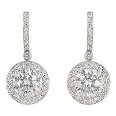 Check out this item from 1stdibs! Tiffany & Co. Platinum Diamond Earrings 3.65 Carat TDW: https://www.1stdibs.com/id-j_11118422 Tiffany Co Earrings, Tiffany And Co Earrings, Tiffany And Co Jewelry, Vintage Drop Earrings, Platinum Earrings, Tiffany And Co, Antique Earrings, Round Brilliant Cut Diamond, Brilliant Cut Diamond