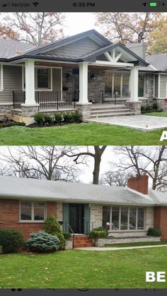 before and after photos of a house in the suburbs