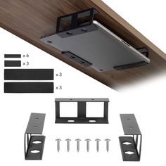 the mounting kit includes two brackets, three screws and four clips to attach it