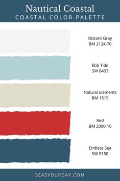 the color palette for nautical coastal