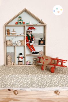 The Cutest Elf Shelf Small Christmas Decor, Mint House, Elf Shelf, Wooden Wall Shelf, Wooden Wall Shelves, Knick Knack, Elf House