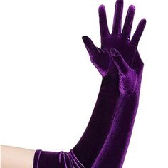 1pair Women's Long Velvet Gloves Purple Flapper Outfit, Gatsby Accessories, Party Gloves, Mode Purple, Flapper Accessories, Purple Gloves, Gatsby Costume, Velvet Gloves, Headband Pearl