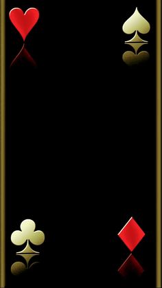 an image of playing cards with hearts and spades on the back ground in gold