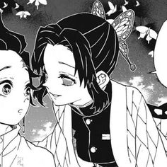 two anime characters are kissing in front of butterflies flying above their heads, and one is looking at the camera