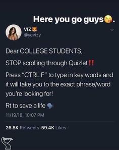 the tweet is posted to students on twitter