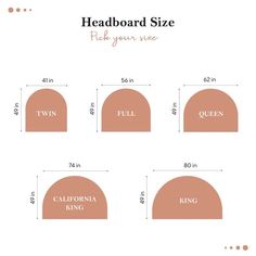 the headboard size guide for each bed