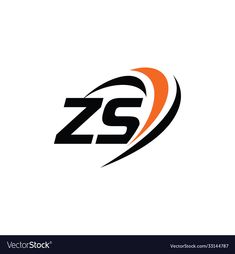 the letter zs with an orange and black color