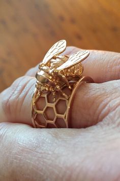 Honey Bee Accessories, Bumblebee Jewelry, Bee Rings, Bee Fashion, Honey Bee Jewelry, Bee Ring, Bee Inspired, Bee Jewelry, Insect Jewelry