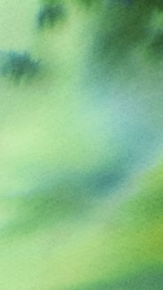 an abstract painting of green and blue colors