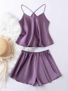 Free Returns ✓ Free Shipping✓. Satin Cami Top With Shorts PJ Set / Pajama Set- Women Pajama Sets at SHEIN. Short Nighty Night Dress, Nighty Night Dress, Short Night Dress, Kendall Jenner Outfits Casual, Women Nightwear Dresses, Pijamas Women, Nightwear Dress, Top With Shorts, Satin Cami Top