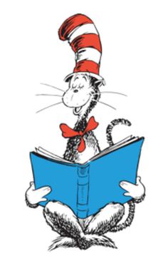 the cat in the hat is reading a book