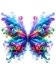 a colorful butterfly that is flying in the air with its wings spread out and it's colors are multicolored