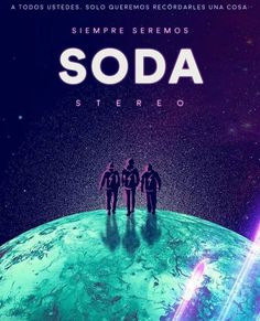 a movie poster for soda with three people standing on top of the planet in space