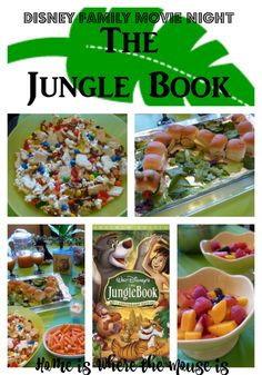 the jungle book is shown with pictures of different foods and desserts on it's cover