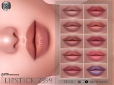 Clothes Collection Sims 4 Cc, Sims Lipstick, Sims 4 Cc Lipstick, Sims 4 Lipstick, Cc Makeup, Female Lips, Sims 4 Tattoos, Alpha Cc