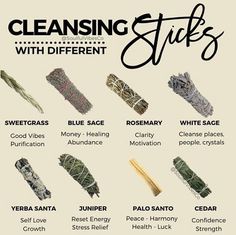 the different types of cleaning sticks are shown in this poster, which shows how to use them