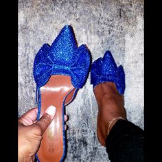 Ladies Crystal Slide In Shoes Blue Flat Heels For Party, Blue Synthetic Closed Toe Heels, Blue Closed Toe Synthetic Heels, Blue Slip-on Party Heels, Blue Slip-on Heels For Party, Chic Blue Slip-on Heels, Zara Pumps, Nude Platform Heels, Sophia Webster Shoes