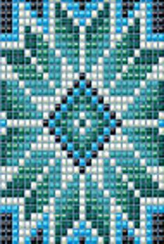 a cross stitch pattern with blue and green colors