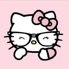 a hello kitty with glasses and a bow on her head