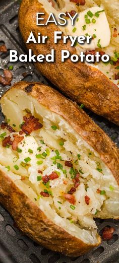 This recipe for Air Fryer Baked Potato comes out perfectly every time. The skin of the potato is salty and crispy while the inside is tender and fluffy. Baked Potato Recipe, Cooking Baked Potatoes, Recipe For Air Fryer, Easy Baked Potato, Cozy Cook, Air Fryer Baked Potato, Air Fried Food, Air Fryer Oven Recipes, Baked Potato Recipes