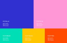 four different colors are shown in the same color scheme