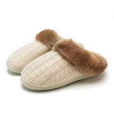 PRICES MAY VARY. SOFT KNIT UPPER & PLUSH LINING: Featuring a breathable cable knit design w/ stylish faux fur collar trim, lined with thickening polar fleece for an extra layer of warmth and moisture-wicking, which will keep your feet nice and toasty whether in socks or bare foot. MEMORY FOAM INSOLE: The memory foam insole makes these slippers soft and flexible. Comfortably treat your feet to our plush memory foam footbed after all-day standing or walking. They offers lasting marshmallow-like co Fleece Slippers, Foam Slippers, Run To You, Muscle Fatigue, Knitted Slippers, House Shoes, Faux Fur Collar, House Slippers, Perfect Shoes