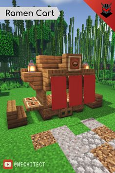 Minecraft Shop Building, Minecraft Ramen Cart, Minecraft Naruto Build, Minecraft Noodle Shop, Minecraft Japanese Market, Minecraft Marketplace Ideas, Japanese Shop Minecraft, Japanese Minecraft Farm, Minecraft Street Decoration