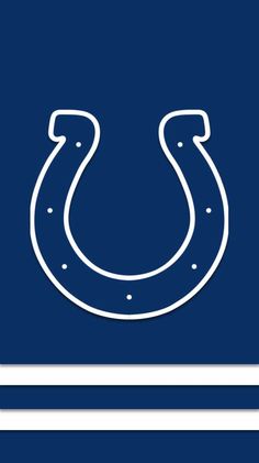 the indianapolis colts logo is shown on a dark blue background with white trimmings