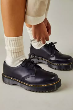 Dr. Martens 1461 Bex Oxfords | Free People Doc Martens School Shoes, Doc Martens Dress Shoes, Low Top Doc Martens Outfit, Cute School Shoes, Low Top Doc Martens, Dr Martens Shoes Outfit, Low Doc Martens, Doc Martens Oxfords, Chunky Oxfords