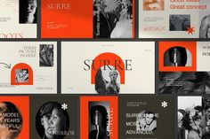 an assortment of brochures designed to look like fashion magazines