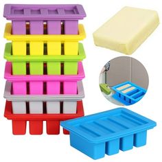 multicolored plastic storage bins with lids and dividers for small items or toys