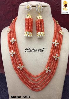 Coral Beads Jewellery, Pearl Bridal Jewelry Sets, Ruby Choker, Coral Jewelry Vintage, Temple Jewellery Earrings, Mala Jewelry