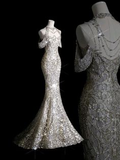 Silver Wedding Dress, فستان سهرة, Fantasy Dress, Glam Dresses, Party Dress Long, Dream Wedding Dresses