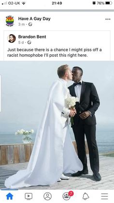 two people standing next to each other in front of a photo with the caption that says, just because there is a chance i'll post right right here