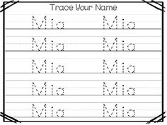 trace your name worksheet with the letter m in black and white, including an arrow