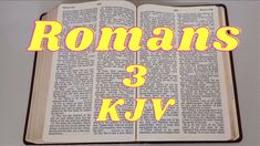 an open book with the words romans 3 kjv