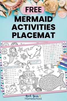 the free mermaid activities placemat for kids