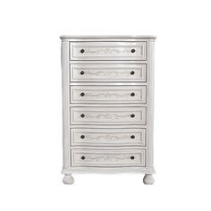 This charming six-drawer cabinet is crafted from a solid birch wood frame and MDF blending durability with elegance making it a perfect addition to your Mediterranean-inspired bedroom decor. Ruthber Solutions | Ruthber Solutions Chic Mediterranean-Inspired 6-Drawer Accent Chest, Wood in White | 49.02" H X 32.28" W X 16.54" D | Wayfair Accent Chests, Inspired Bedroom, Accent Chests And Cabinets, Accent Chest, Drawer Cabinet, Cabinet Furniture, Accent Furniture, Birch Wood, Bedroom Inspirations