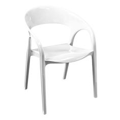 a white plastic chair on a white background