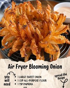 Maria Mixes | Air Fryer Blooming Onion 🧅 | Facebook Healthy Blooming Onion Air Fryer, Onion Bloom Air Fryer, Airfry Bloomin Onion, Air Fried Pearl Onions (mini Blooming Onions)