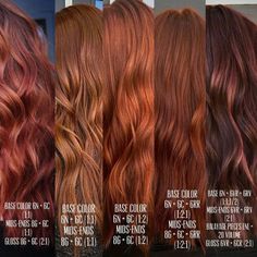 Red Hair Inspo, Different Shades Of Red, Ginger Hair Color, Hair Color Chart, Copper Hair Color, Hair Color Auburn