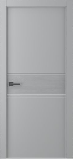 an open white door with a handle on the front and side panels to the outside