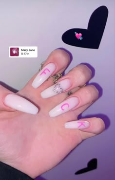 Cute Nails For Birthday Pink, Nails Cute Aesthetic, Chrome Nails Coffin, Cute Nails For Birthday, Korean Glass Nails, Hot Pink Acrylic Nails, Pink Birthday Nails, Pink Barbie Nails, Fall Nails Chrome