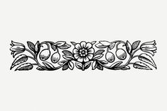 a black and white line drawing of flowers