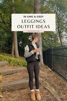 Searching for the ultimate leggings outfit ideas for the season? These 2024 looks are everything—classy, chic, and oh-so-cute! From black to brown, flared to fitted, there’s a style for every vibe. Perfect for women who love an aesthetic mix of casual, comfy, and cozy. Whether you're dressing up or keeping it laid-back, these outfits will keep you looking effortlessly stylish all season long! Cozy Leggings Outfit, Taupe Leggings, Long Beige Coat, Black Shearling Jacket, Leggings Outfit Ideas, Coated Leggings, Beige Trench Coat, Brown Leggings, Parisian Vibes